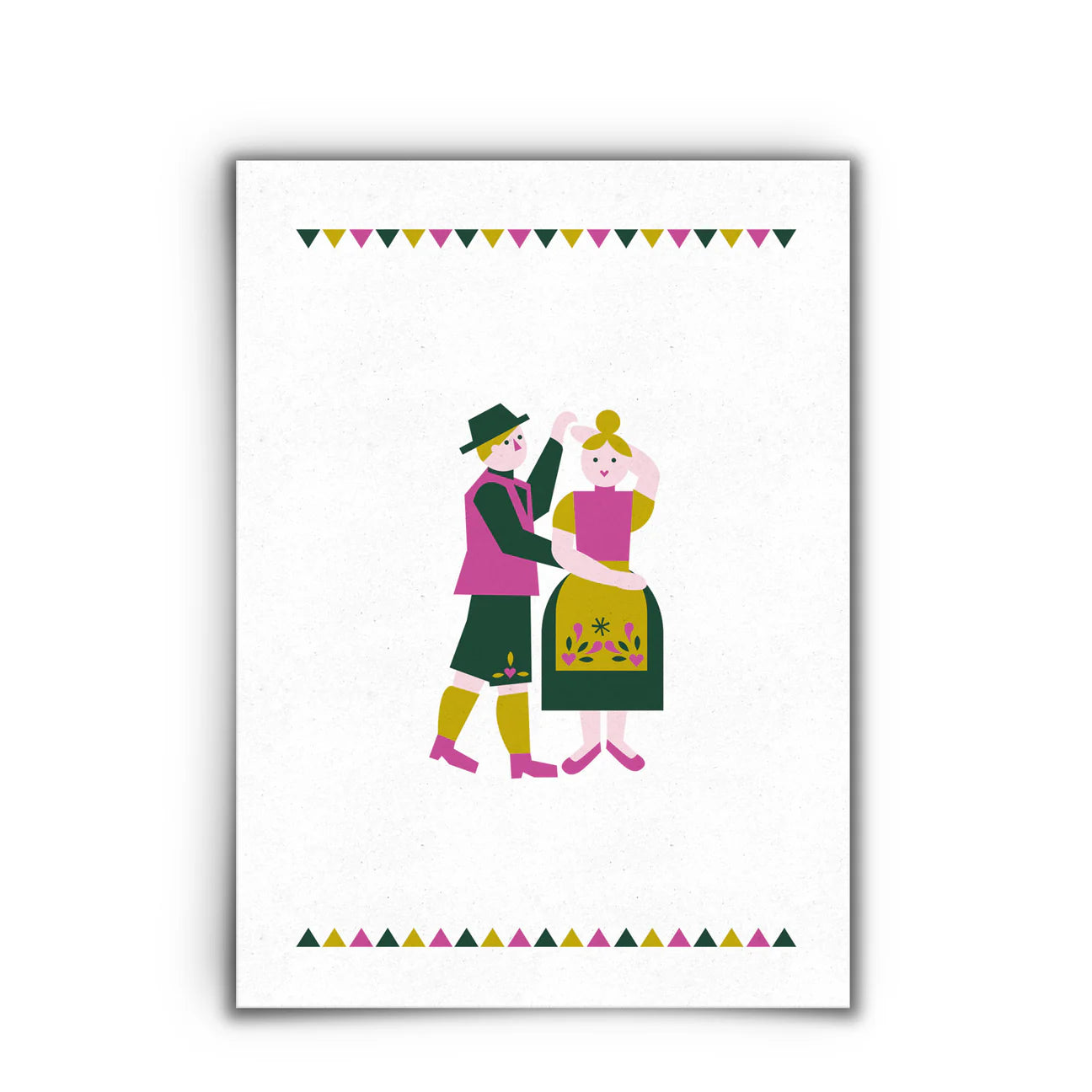 Postkarte mit Oktoberfest Motiv tanzendem Paar Hauptbild