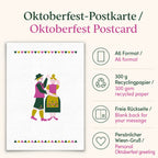 Vorteilsbild zur Oktoberfest-Postkarte A6 aus 300-g-Recyclingpapier mit freier Rückseite für persönliche Grüße