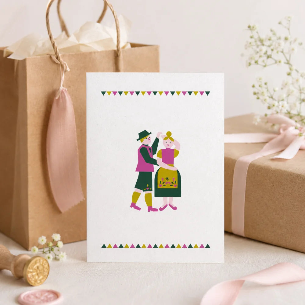 Oktoberfest-Postkarte A6 mit Geschenkverpackung und dekorativer Präsentation