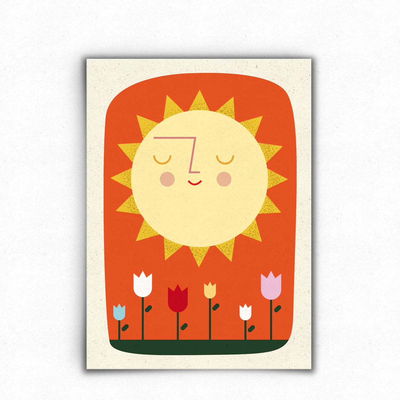 Postkarte auf recycling Papier mit lachendem Sonnenmotiv Hauptbild