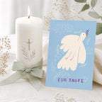 Postkarte mit Taufkerze 