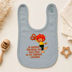 Pumuckl Babylätzchen grau mit Brezelmotiv als Geschenkidee für Babys