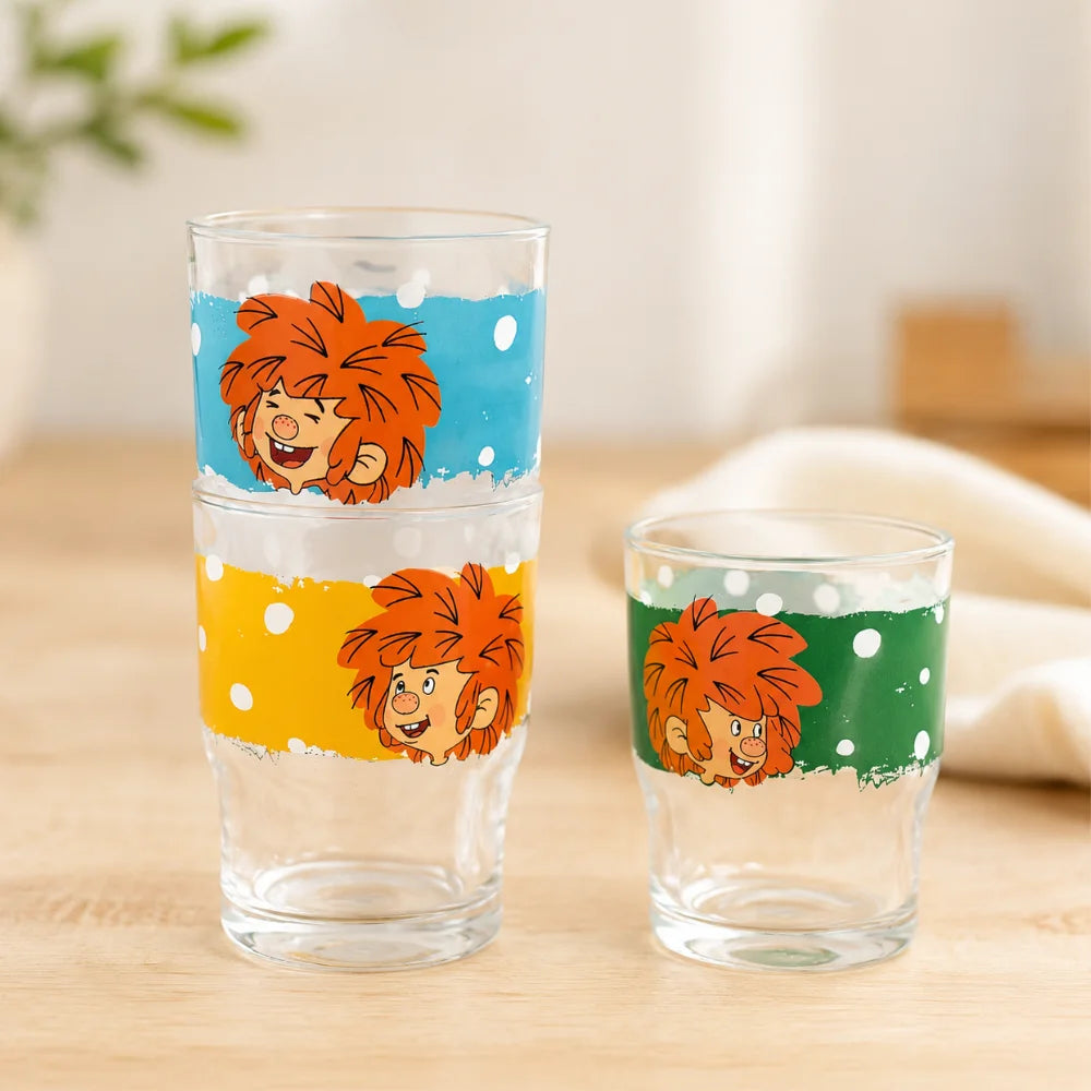 Pumuckl Trinkglas-Set für Kinder – 3 Gläser mit Retro-Motiven Zweitbild
