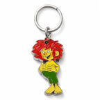 Pumuckl Schlüsselanhänger aus Emaille mit stabilem Schlüsselring auf weißem Hintergrund