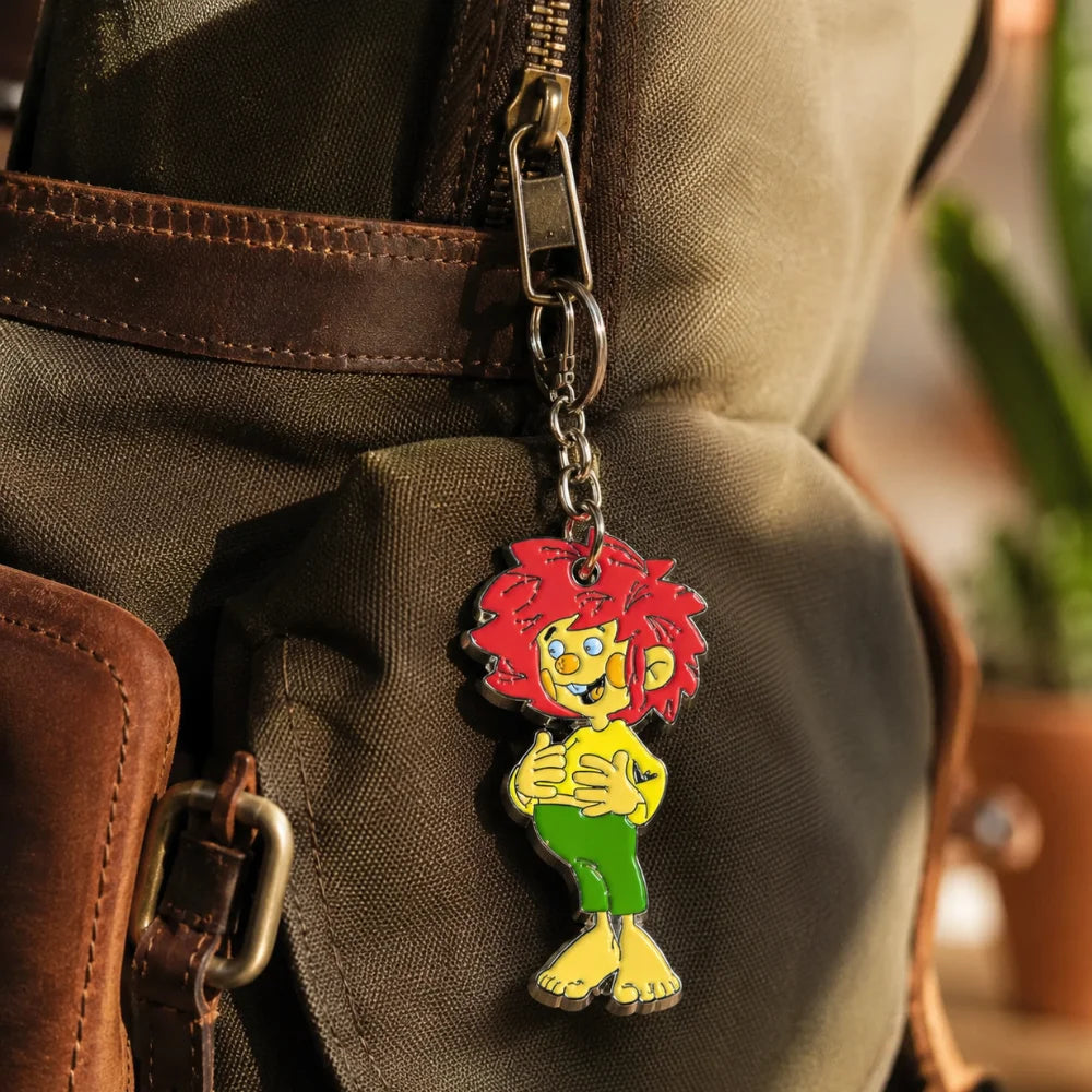 Pumuckl Schlüsselanhänger als Taschenanhänger an einem Rucksack