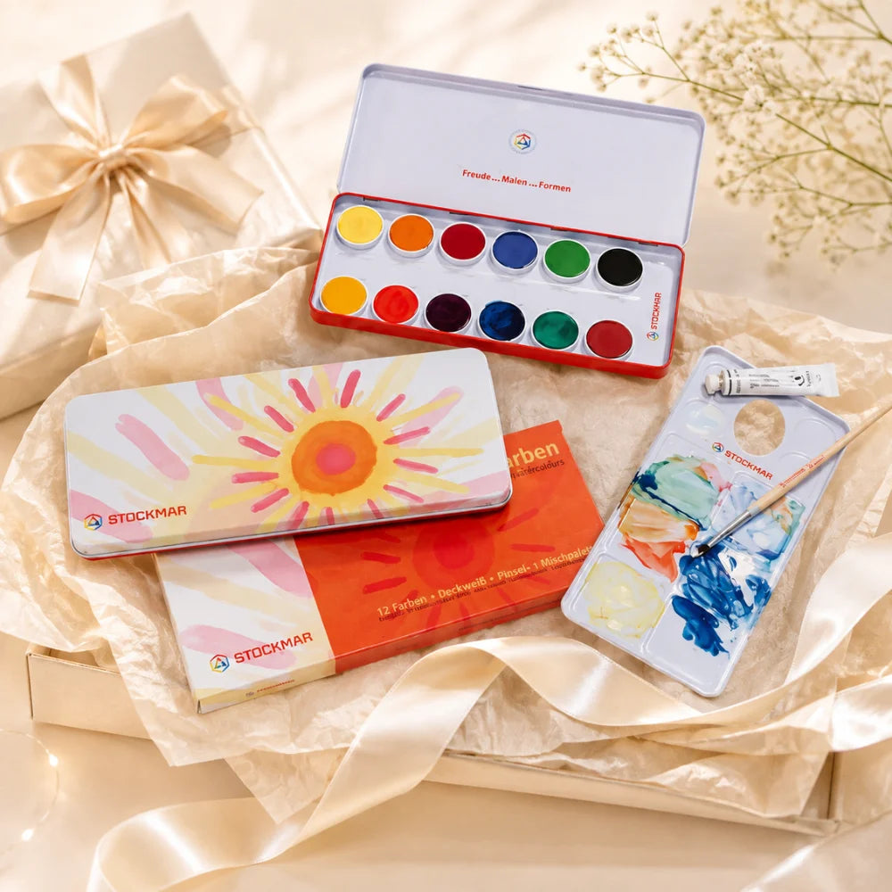 STOCKMAR Farbmalkasten mit 12 Deckfarben als hochwertiges Geschenk für kreative Kinder
