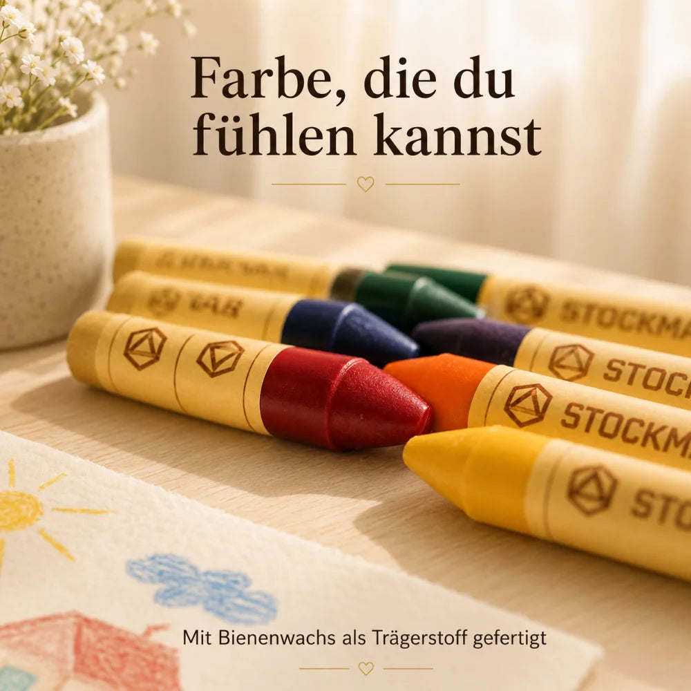 Wachsmalstifte die man fühlen kann mit Bienenwachs