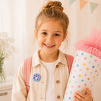 Kind mit Schulkind Button