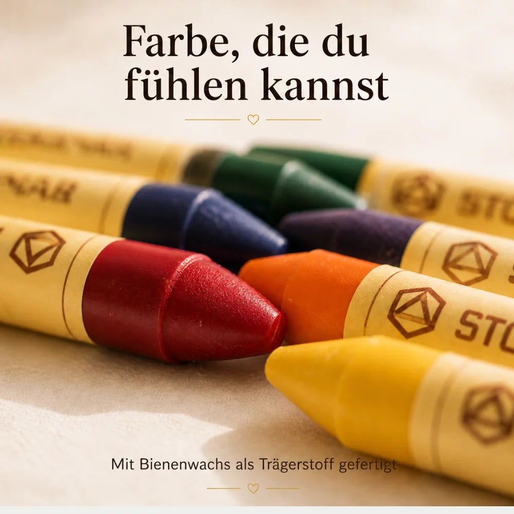 Wachsmalstifte mit Bienenwachs als Trägerstoff