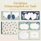 Illustrierte Innenseiten des Erinnerungshefts zur Taufe