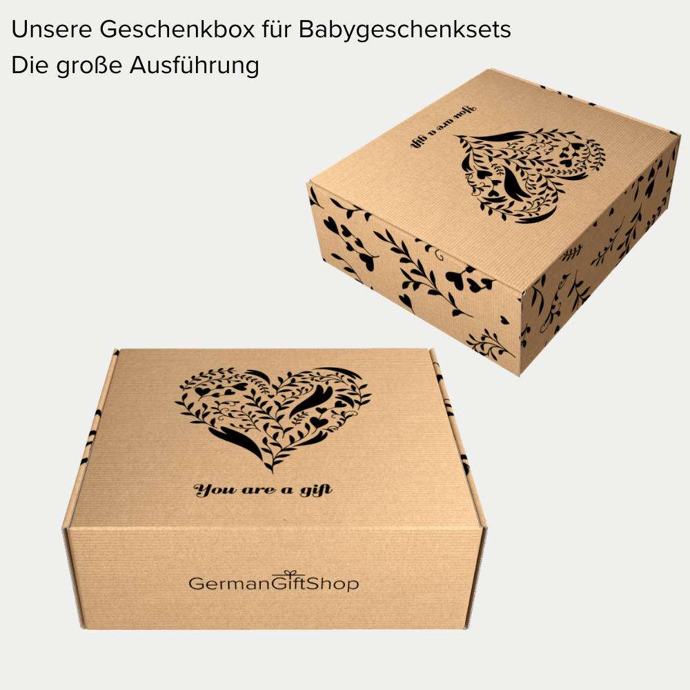 Baby Geschenkset "Kleines Wunder" zur Geburt – Kuscheltier, Babydecke & Holzspielzeug