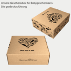 Baby Geschenkset "Kleines Wunder" zur Geburt – Kuscheltier, Babydecke & Holzspielzeug