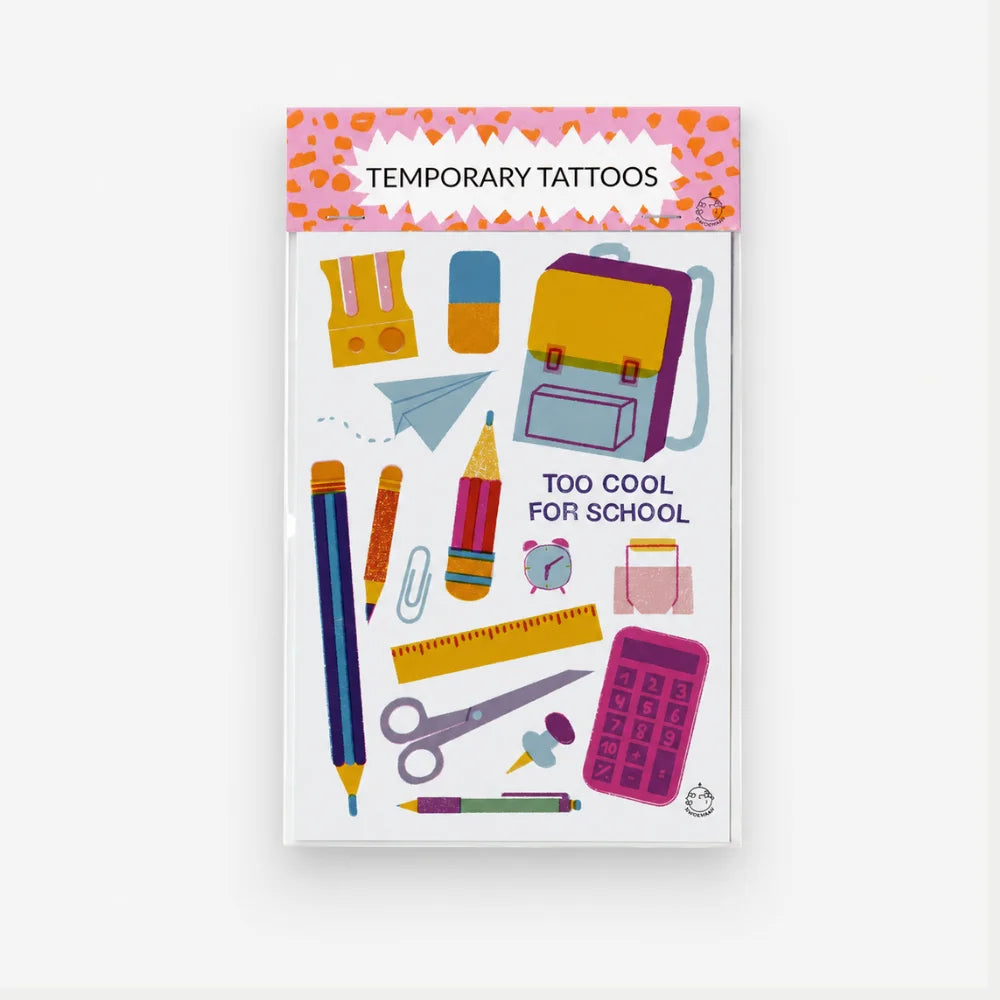 Temporäre Tattoos für Kinder mit Motiven zur Einschulung