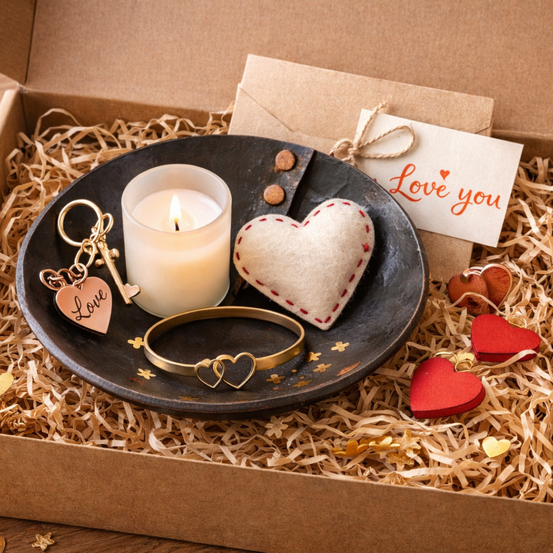 💕 Love 💕 Geschenkset mit handgeschmiedeter Dekoschale