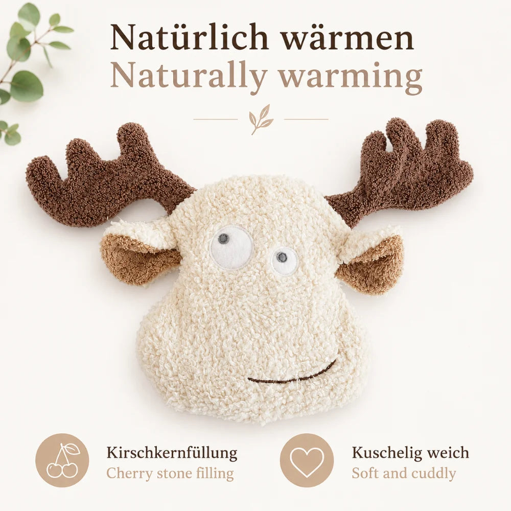 EFIE Kirschkern-Wärmekissen Elch Rückseite mit herausnehmbarem Kirschkern-Inlett