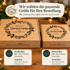Individuelle Weihnachts-Geschenkbox von The German Gift Shop in zwei Größen. Die passende Geschenkverpackung wird entsprechend den ausgewählten Produkten zusammengestellt.