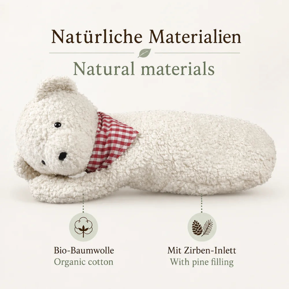 EFIE Zirbenkissen Teddy aus Bio-Baumwolle mit natürlicher Zirbenholzfüllung