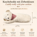 EFIE Zirbenkissen Teddy ca. 38 x 22 cm mit herausnehmbarem Zirben-Inlett