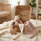 Baby Gift Set "Little Wonder" for Birth – Cuddly Toy, Baby Blanket & Wooden Toy