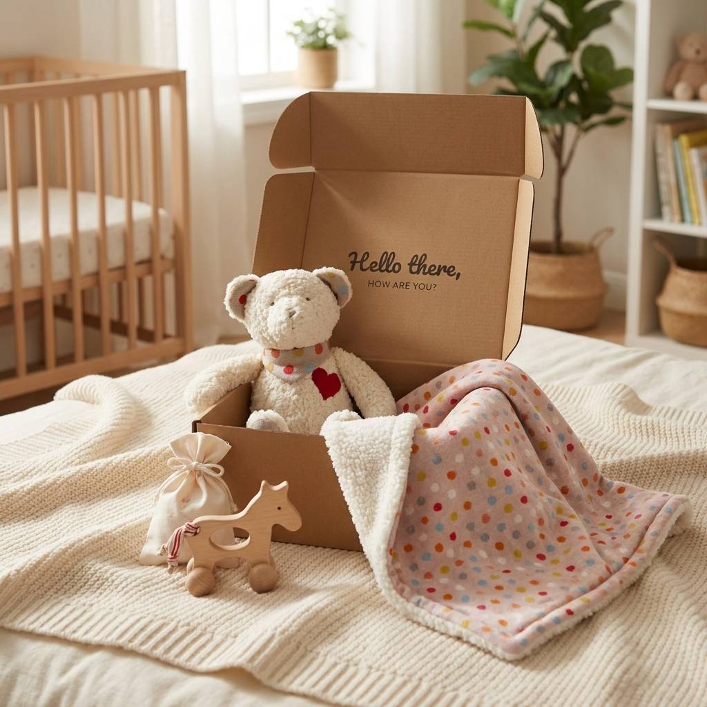 Baby Gift Set "Little Wonder" for Birth – Cuddly Toy, Baby Blanket & Wooden Toy