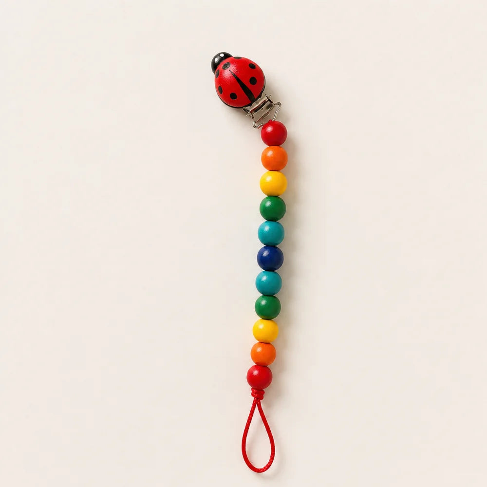 Bunte Schnullerkette aus Holz 