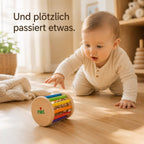 nic Große Rasselrolle aus Buchenholz – Sinnesspielzeug für Babys ab 6 Monate | Handgefertigt