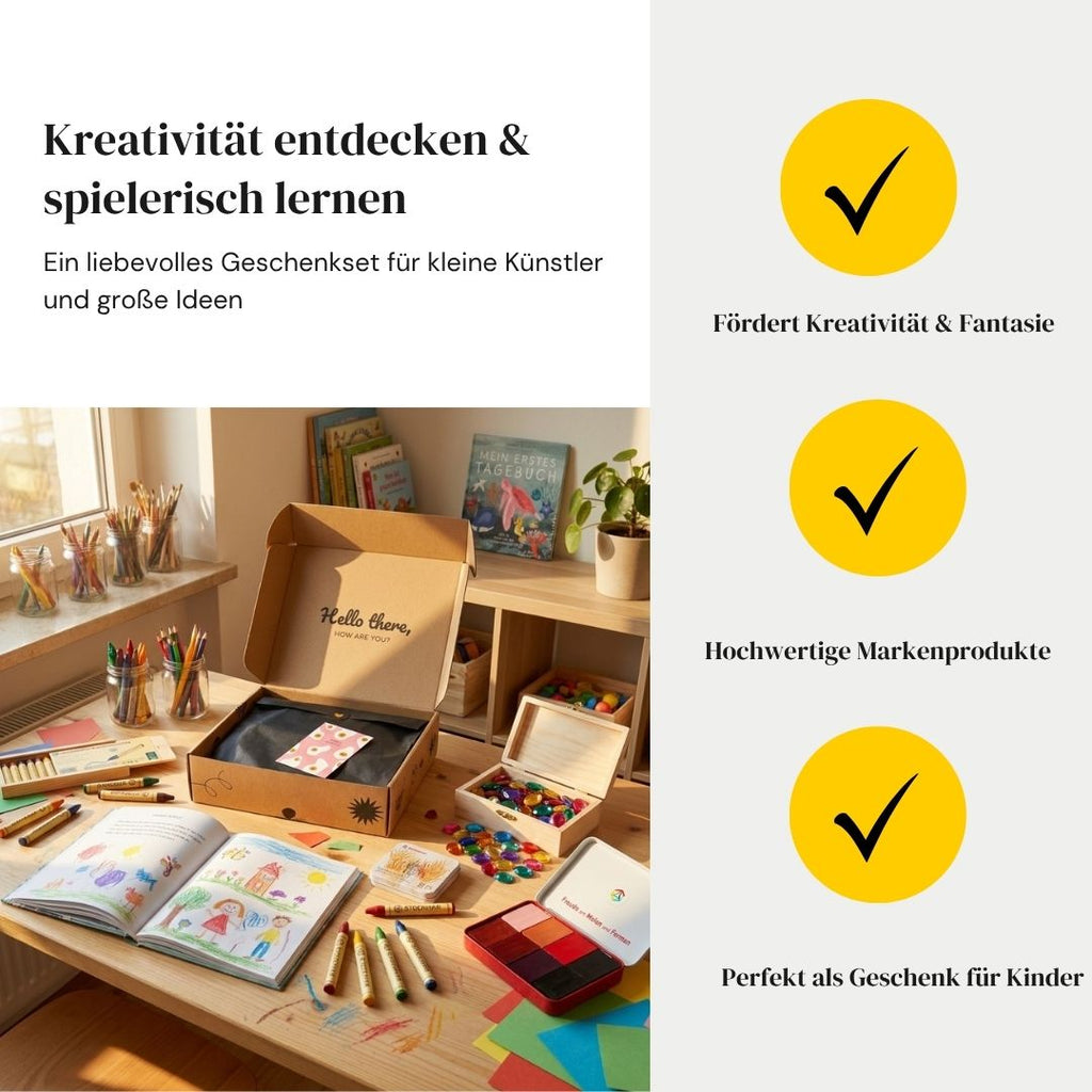 Das Geschenkset, das Kinder beim Malen, Fühlen & Wachsen begleitet – „Fantasie & Farbe"