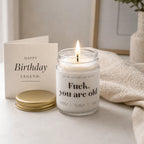 Lustige Geburtstagskerze 120 ml mit Geschenkbox und Happy-Birthday-Karte