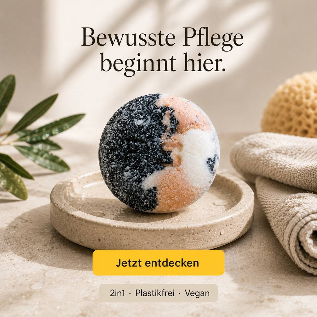 Festes Shampoo von Pure Soul für plastikfreie natürliche Haar- und Körperpflege