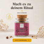 Natürliche Räuchermischung als Ritualprodukt mit klarer Kaufaufforderung und minimalistischem Design