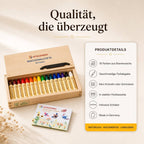 Stockmar Wachsmalstifte 16 Farben in Holzkassette – Bienenwachs für kreatives Malen
