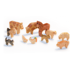11-teiliges Holztierset-Robuste kleine Holztiere aus nachhaltiger Erle, liebevoll von Hand bemalt und mit schützendem Leinöl versiegelt. Hergestellt in Deutschland von DECOR