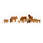 11-teiliges Holztierset-Robuste kleine Holztiere aus nachhaltiger Erle, liebevoll von Hand bemalt und mit schützendem Leinöl versiegelt. Hergestellt in Deutschland von DECOR