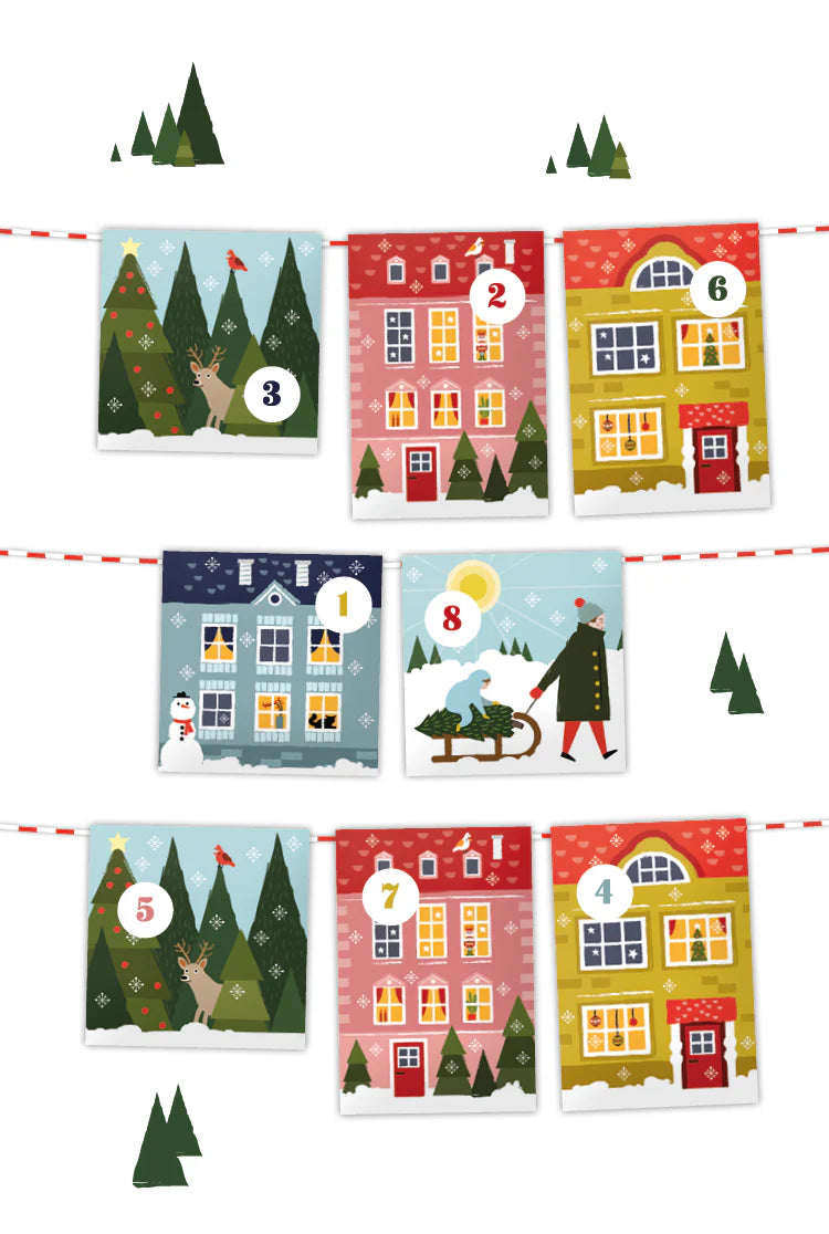 Jedes Zahlentütchen dieses wunderschön gestalteten Adventskalenders bezaubert durch ein schönes winterliches Motiv