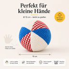 EFIE Rasselball Baby – Greifball & Sensorikball aus Baumwolle & Frottee, Made in Germany