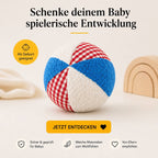 EFIE Rasselball Baby – Greifball & Sensorikball aus Baumwolle & Frottee, Made in Germany