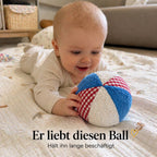 EFIE Rasselball Baby – Greifball & Sensorikball aus Baumwolle & Frottee, Made in Germany