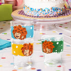 Set bestehend aus drei kleinen Trinkgläsern mit Pumuckl Motiv,Hergestellt in Deutschland. 